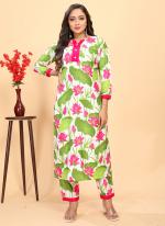 Rayon Multi Colour Casual Wear Printed Readymade Kurta WIth Pant